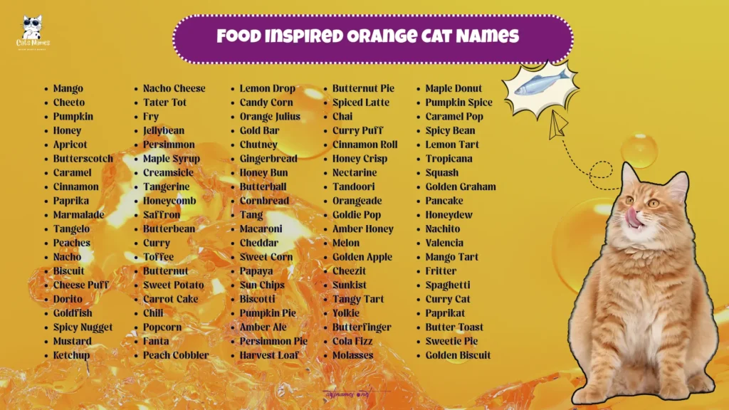 Food Inspired Orange Cat Names