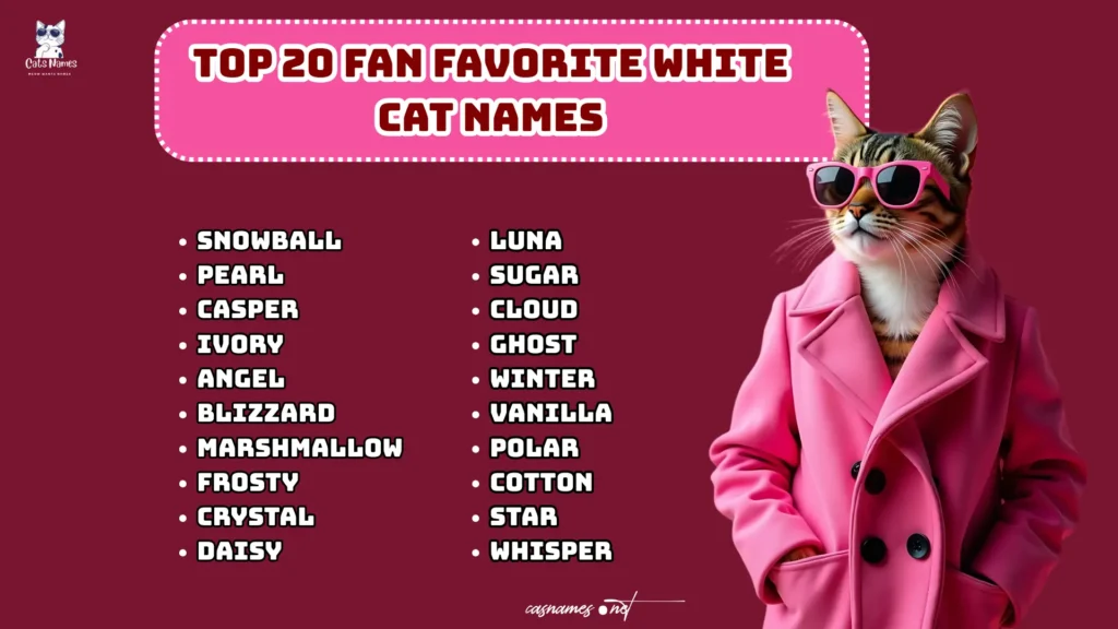 Top 20 Fan Favorite White Cat Names