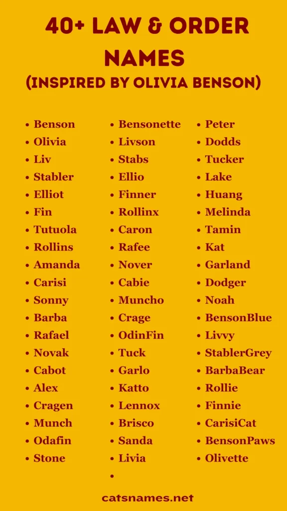 40+ Law & Order Names (Inspired by Olivia Benson)