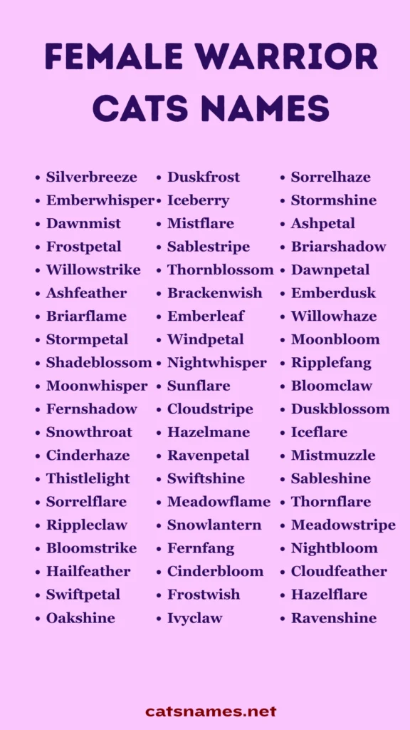 Female Warrior Cats Names